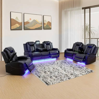 Purple shop reclining sofa